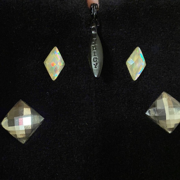 NWT Juicy Couture Jewel Embellished Velour Velvet Pitch Black Bustier Jumpsuit - Picture 8 of 9